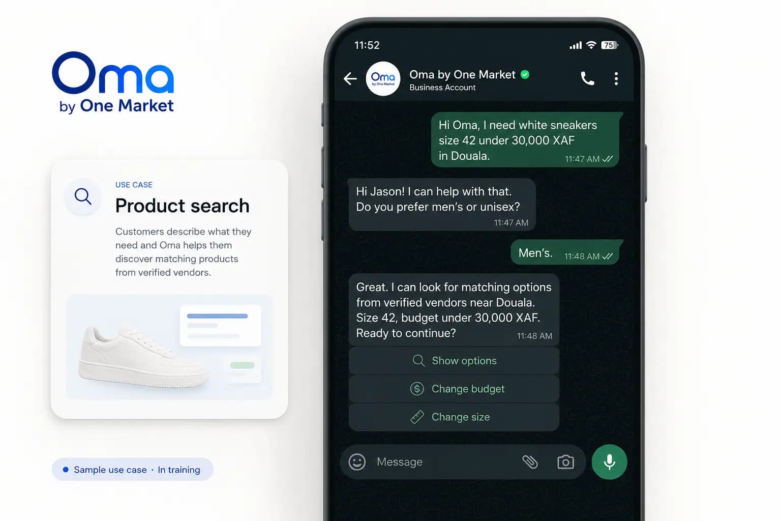 Oma product search use case visual